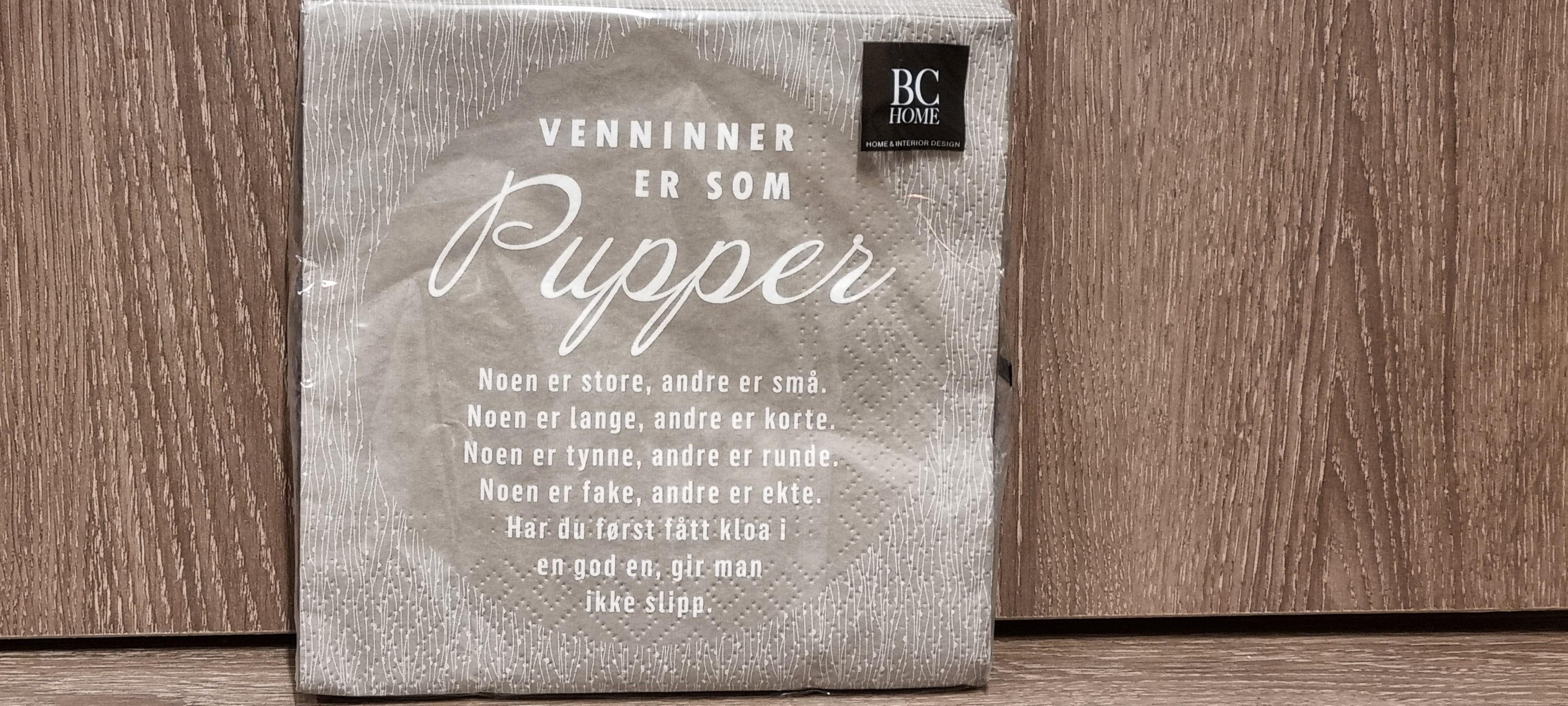 Serviett med tekst, Venninne